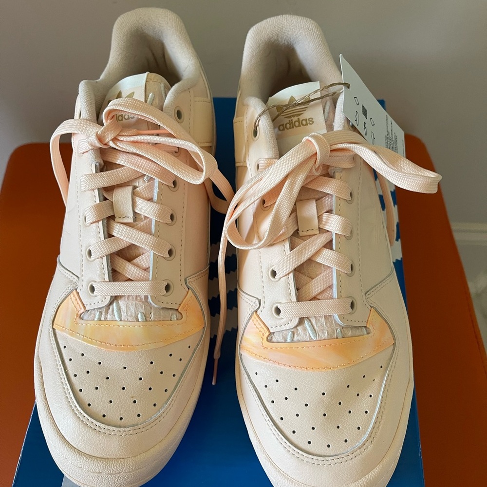 Adidas Beige and Light Orange Sneakers